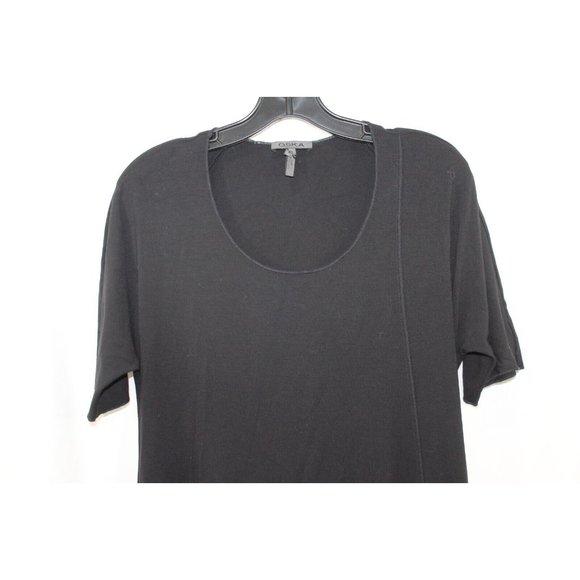 OSKA Black Short Sleeve Stretch Lagenlook Midi‎ Dress 1 US 6/8 - Picture 2 of 7